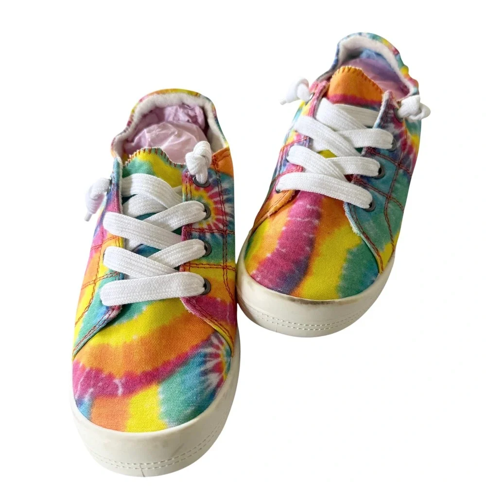 Jellypop Dallas Sneakers Women 8.5 Multi Tie Dye Excellent Canvas Slip On Shoes